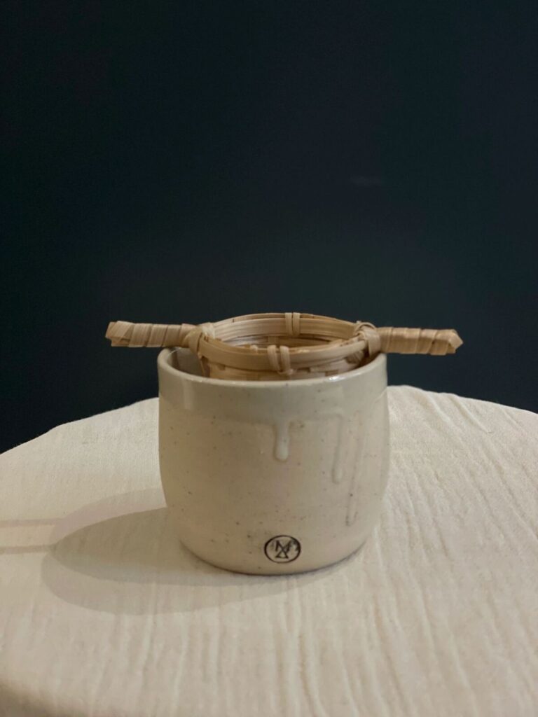 Japanese Inspired Teacup with Bamboo Tea Strainer